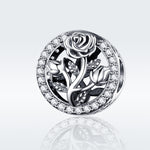 إكسسوارات سوار من خرز وردة فضة استرلينية S925، SCC1189