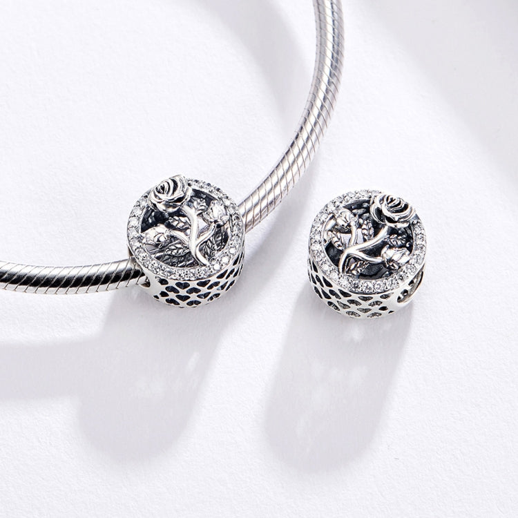 إكسسوارات سوار من خرز وردة فضة استرلينية S925، SCC1189