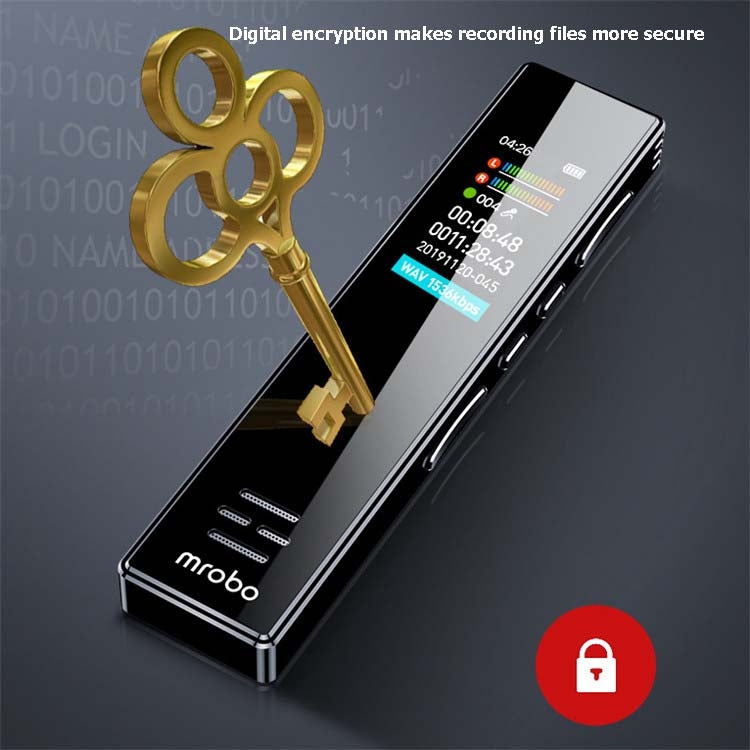 مسجل صوت احترافي MROBO A10 مع تقليل الضوضاء، مشغل MP3 بشاشة ملونة للطلاب، 8GB، 16GB