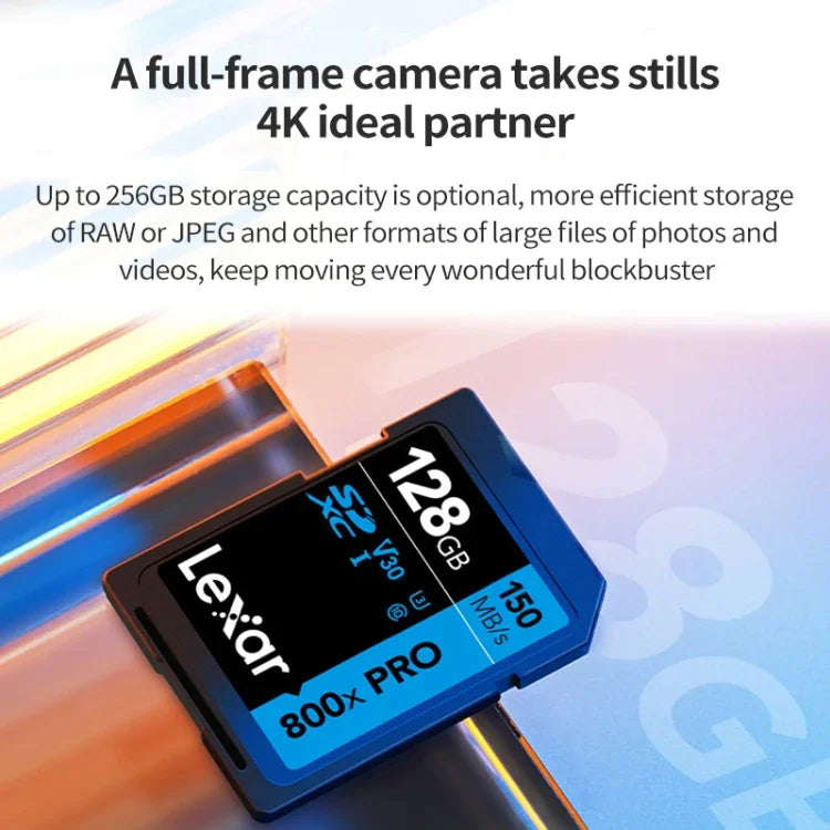 بطاقة ذاكرة كاميرا SLR عالية السرعة Lexar SD-800X Pro، 32GB، 64GB