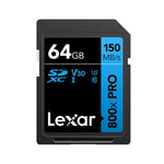 بطاقة ذاكرة كاميرا SLR عالية السرعة Lexar SD-800X Pro، 32GB، 64GB