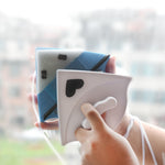 Double-sided Glass Window Cleaner Triangle Multifunctional Magnetic Glass Cleaner, 2 PCS (White)