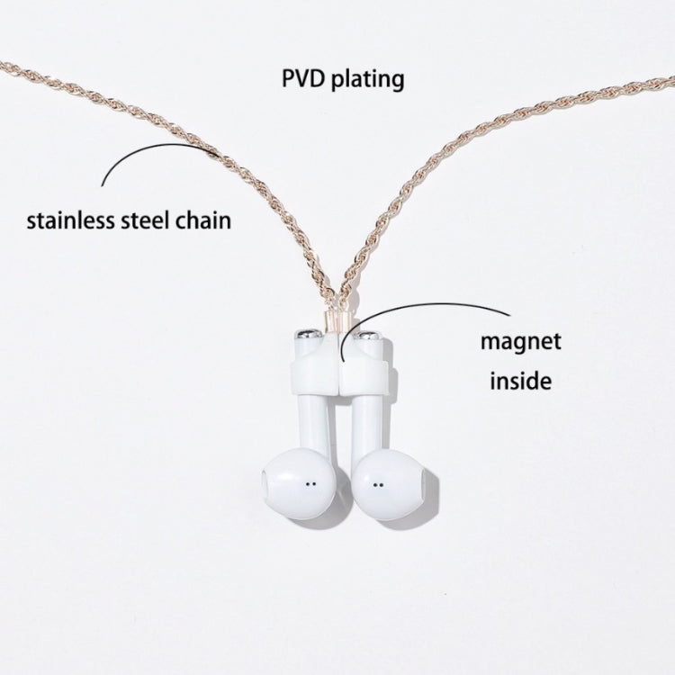 سلسلة مضادة للضياع لسماعات AIRPODS اللاسلكية، غلاف مغناطيسي قوي، من التيتانيوم والفولاذ المقاوم للصدأ، ألوان الذهب، الذهب الوردي، الذهب الأسود، لون الفولاذ