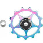 MEROCA Metal Bearings Mountain Bike Road Bike Rear Derailleur Guide Wheel 11T/13T Guide Wheel, 11T Black, 13T Black, 11T Red, 13T Red, 11T Blue, 13T Blue, 11T Purple, 13T Purple, 11T Silver, 13T Silver, 11T Electroplating Colorful                      ...