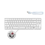 لوحة مفاتيح ميكانيكية صغيرة Ajazz K680T سلكية وبلوتوث بشحن مزدوج وعدد 68 مفتاح، طول الكابل: 1.6 متر، مفاتيح خضراء، سوداء، وشاي