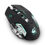 ماوس ألعاب ميكانيكي لاسلكي FREEDOM-WOLF X8 بدقة 2400 DPI مع 6 أزرار وشحن لاسلكي وصامت ومضيء، X8 أسود، X8 رمادي معدني، X8 أسود نجمي