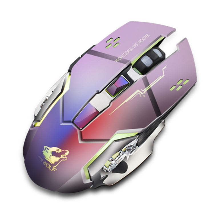 ماوس ألعاب ميكانيكي لاسلكي FREEDOM-WOLF X8 بدقة 2400 DPI مع 6 أزرار وشحن لاسلكي وصامت ومضيء، X8 أسود، X8 رمادي معدني، X8 أسود نجمي