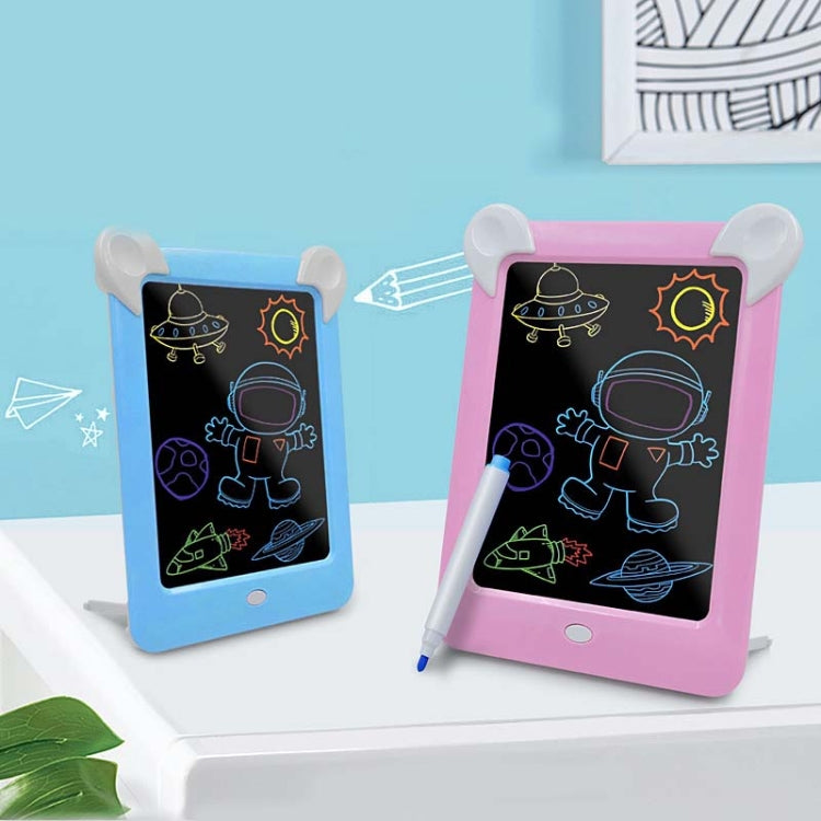 لوحة رسم مضيئة LED، لوحة كتابة إلكترونية فلورية للأطفال، لوحة رسائل مضيئة، أزرق، وردي