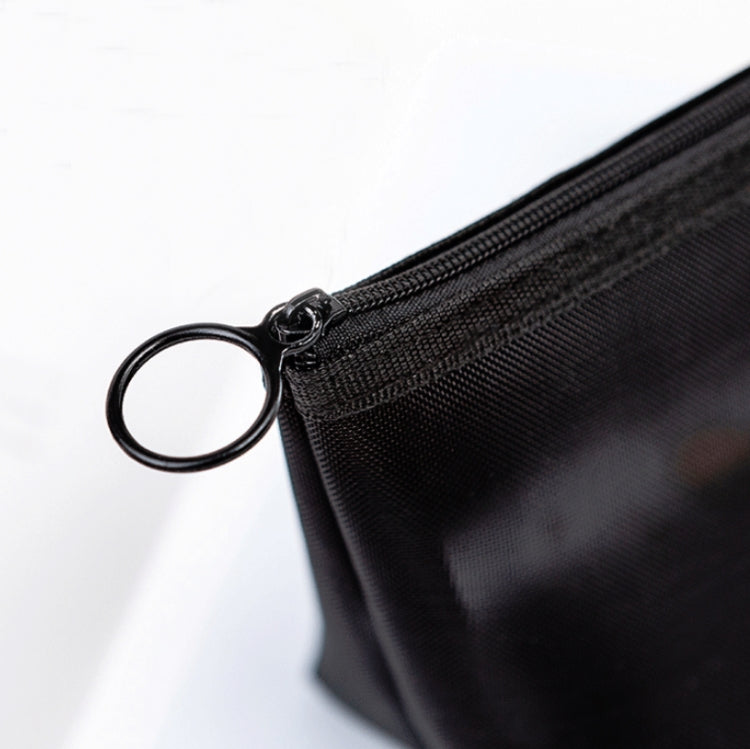 حقيبة مستحضرات تجميل شبكية شفافة سوداء ثلاث قطع بسعة كبيرة حقيبة تخزين مستحضرات تجميل للسفر، حقيبة تخزين ثلاث قطع