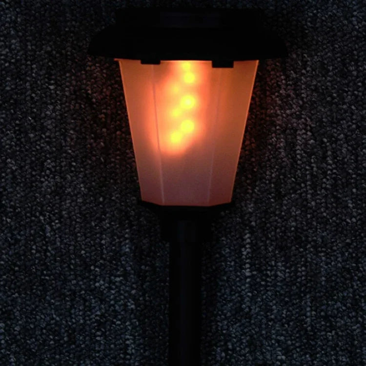 مصباح منظر طبيعي ديناميكي بنيران شمسية، ضوء خارجي للحديقة والعشب LED