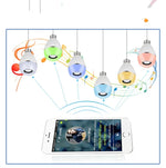 مصباح LED موسيقي E27 ذكي ملون مع تحكم عن بعد ضوء للاستيقاظ، تطبيق متعدد الروابط مع إضاءة موسيقية، تطبيق + تحكم عن بعد