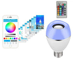 مصباح LED موسيقي E27 ذكي ملون مع تحكم عن بعد ضوء للاستيقاظ، تطبيق متعدد الروابط مع إضاءة موسيقية، تطبيق + تحكم عن بعد