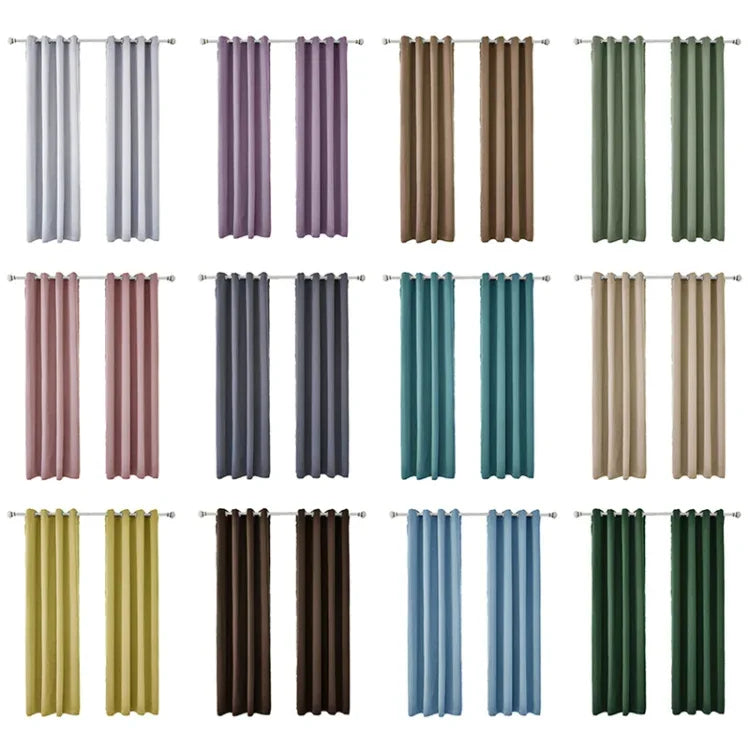 ستارة عازلة من قماش الظل عالي الدقة، ستارة صلبة، 42x84 إنش (107x213 سم)، 52x63 إنش (132x160 سم)، 52x84 (132x213)