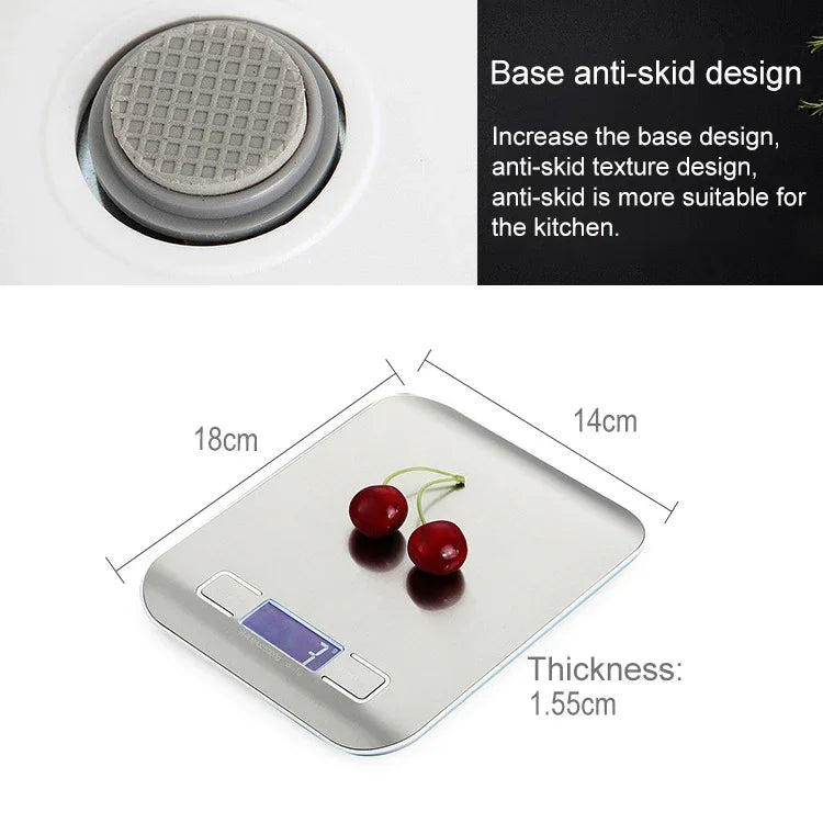 ميزان طعام رقمي متعدد الوظائف من الفولاذ المقاوم للصدأ BOH-2012 مع شاشة LCD، المواصفات: 10 كجم / 1 جرام، 10 كجم / 1 جرام، ذهبي وردي