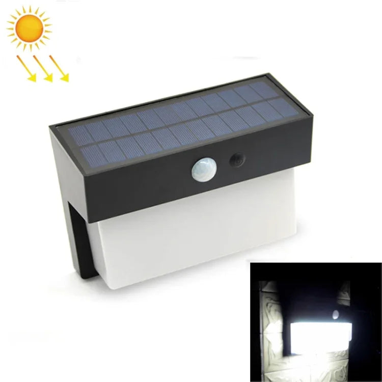 مصباح منظر طبيعي شمسي 2.5W 50 LED، إضاءة فناء خارجية مع تحكم + استشعار رادار، مصباح جداري