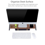 حامل شاشة مع أرجل معدنية لشاشات iMac وMacBook وطابعات LCD، منظم مكتب متين لتوفير المساحة