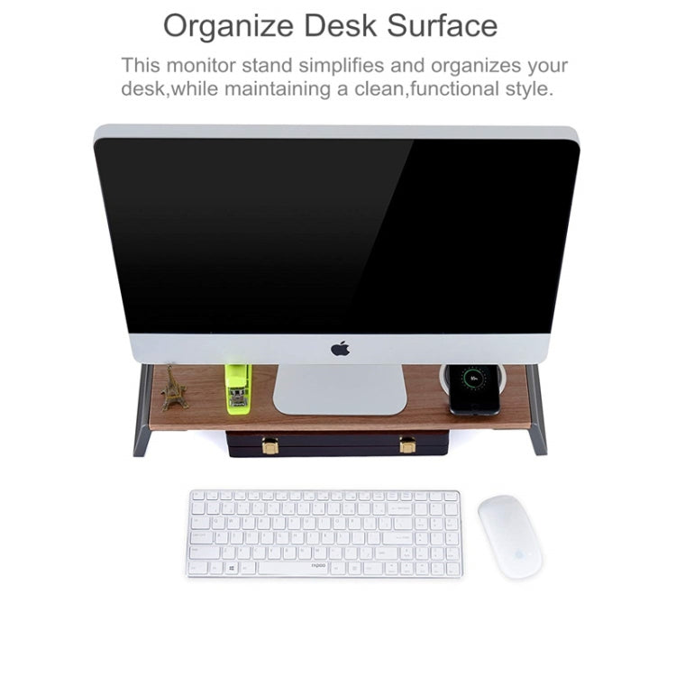 حامل شاشة مع أرجل معدنية لشاشات iMac وMacBook وطابعات LCD، منظم مكتب متين لتوفير المساحة