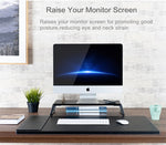 حامل شاشة مع أرجل معدنية لشاشات iMac وMacBook وطابعات LCD، منظم مكتب متين لتوفير المساحة