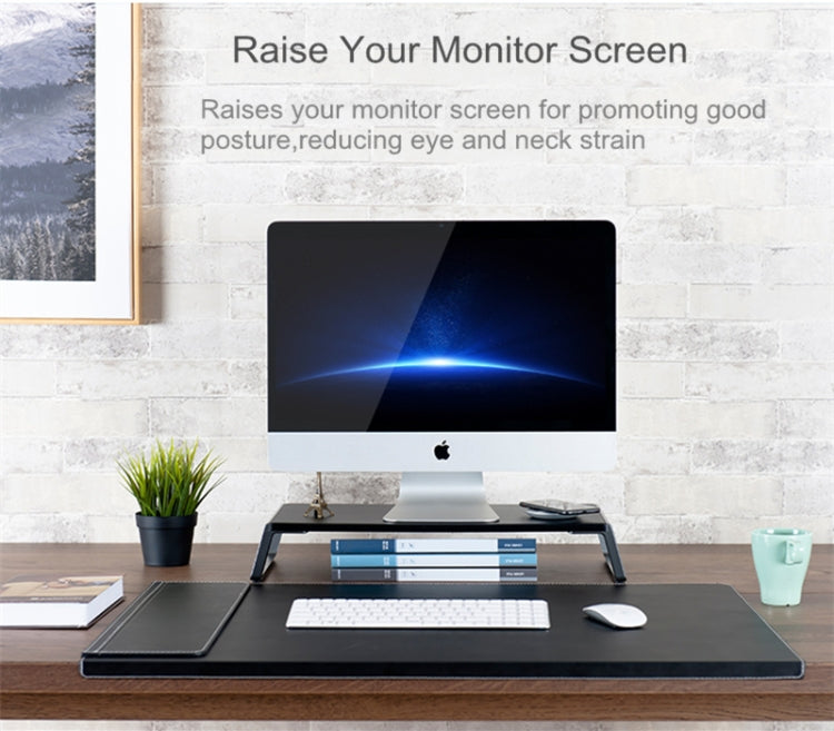 حامل شاشة مع أرجل معدنية لشاشات iMac وMacBook وطابعات LCD، منظم مكتب متين لتوفير المساحة