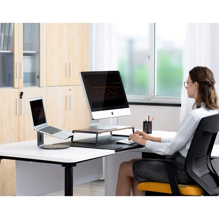حامل شاشة مع أرجل معدنية لشاشات iMac وMacBook وطابعات LCD، منظم مكتب متين لتوفير المساحة