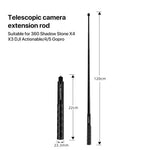 عصا سيلفي بطول 1.2 متر لملحقات كاميرا الحركة لكاميرات Insta360 ONE X و ONE Sport، 1.2 متر لـ Insta360 ONE X / ONE