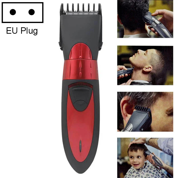 ماكينة حلاقة كهربائية مقاومة للماء قابلة لإعادة الشحن، ماكينة قص شعر وحلاقة لحية، أحمر، رمادي