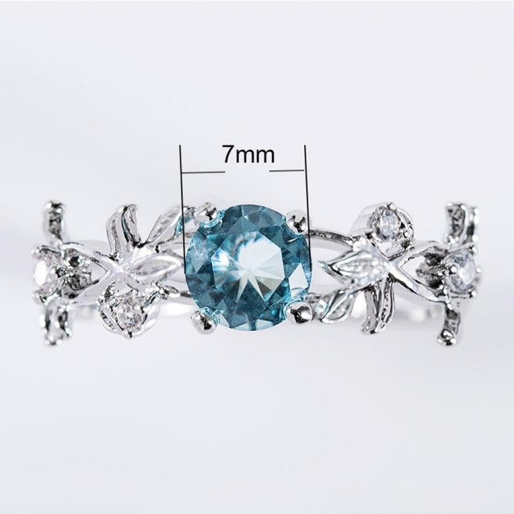 Crystal Vine Leaf Design Engagement Ring Fashion For Women Jewelry, 6, 8