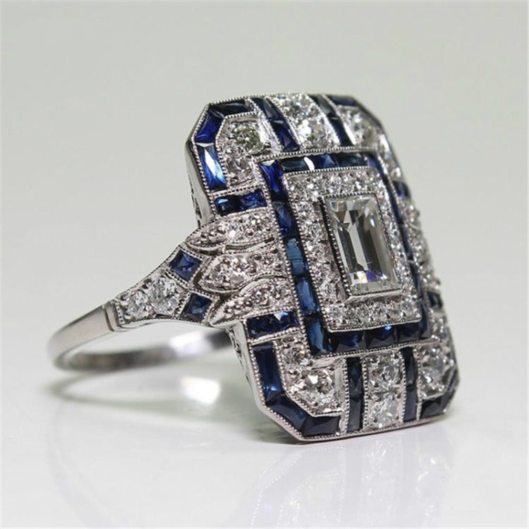 خاتم خطوبة نسائي فاخر مربع من الكريستال والزركون، 10، 6، 7، 8، 9