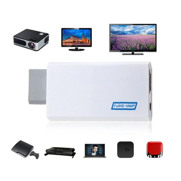 محول محول بلاي آند بلاي خالي من المتاعب من Wii إلى HDMI 1080p محول محول Wii2hdmi صندوق صوت 3.5 مم Wii-link، إلى محول HDMI 1080p