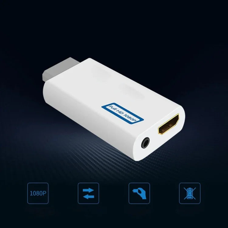 محول محول بلاي آند بلاي خالي من المتاعب من Wii إلى HDMI 1080p محول محول Wii2hdmi صندوق صوت 3.5 مم Wii-link، إلى محول HDMI 1080p