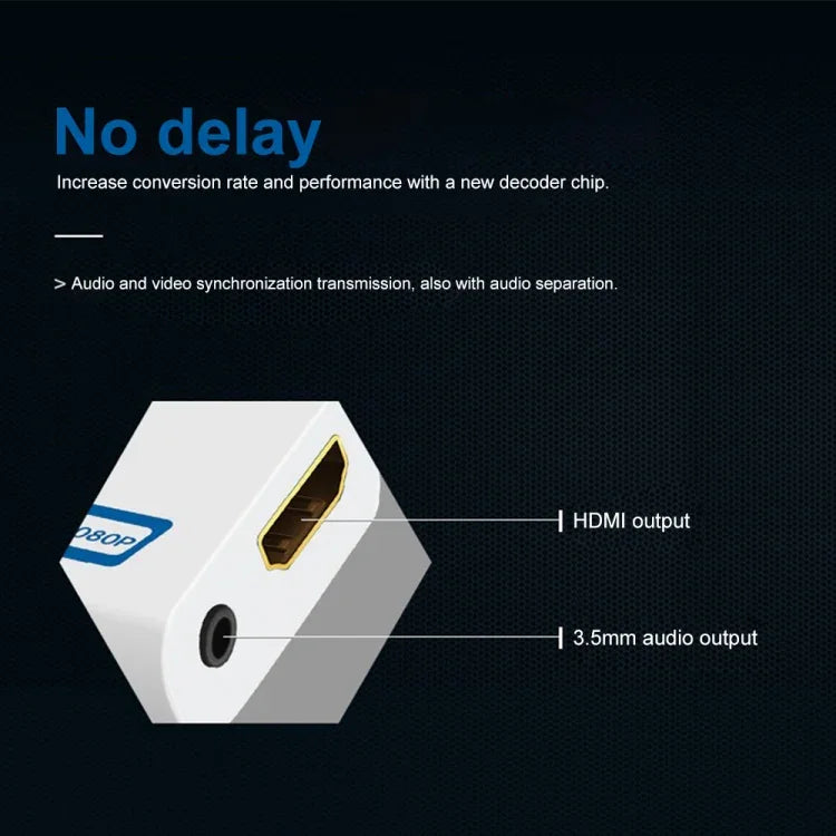 محول محول بلاي آند بلاي خالي من المتاعب من Wii إلى HDMI 1080p محول محول Wii2hdmi صندوق صوت 3.5 مم Wii-link، إلى محول HDMI 1080p
