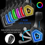 سماعة رأس ألعاب V1 ملونة RGB مضيئة مع تحكم سلكي، طول الكابل: 2.2 متر