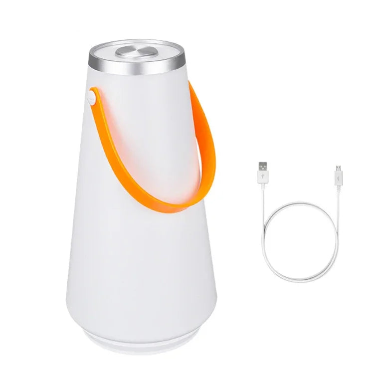 مصباح طاولة LED محمول قابل لإعادة الشحن مع مفتاح لمس، ضوء ليلي للطوارئ والتخييم في الهواء الطلق مع مقبض