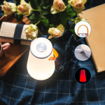 مصباح طاولة LED محمول قابل لإعادة الشحن مع مفتاح لمس، ضوء ليلي للطوارئ والتخييم في الهواء الطلق مع مقبض