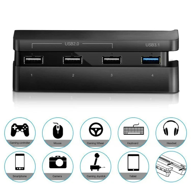 2 قطع محول USB ممتد PS4 Slim ملحقات لجهاز Play Station 4 Slim USB HUB 3.0 عالي السرعة، لـ PS4 Slim