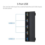 2 قطع محول USB ممتد PS4 Slim ملحقات لجهاز Play Station 4 Slim USB HUB 3.0 عالي السرعة، لـ PS4 Slim