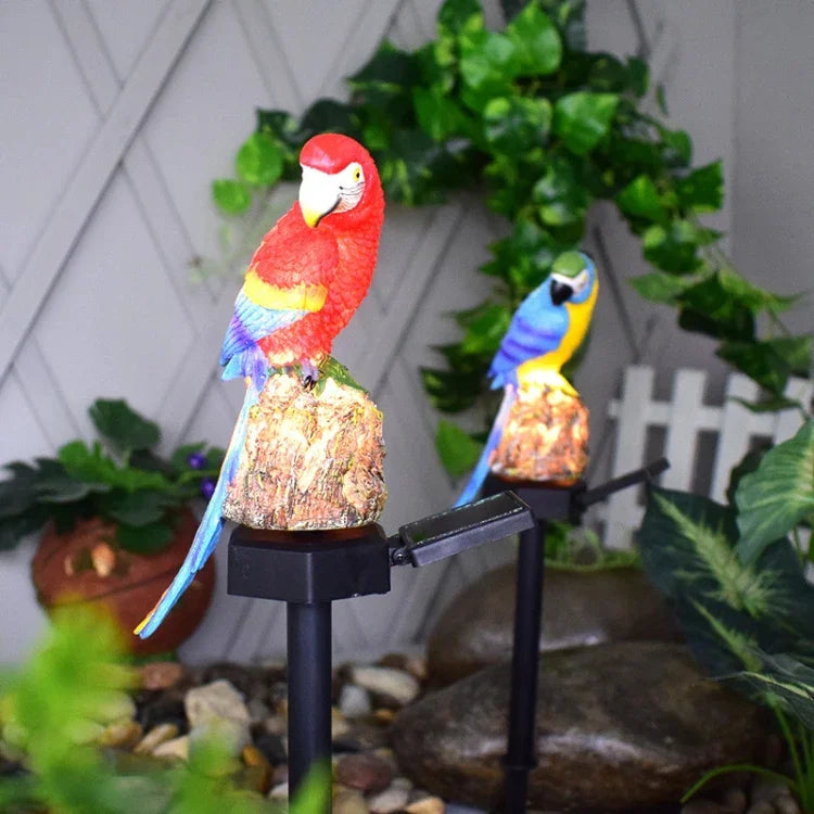 مصباح عشب شمسي، فنون راتنج ببغاء، مصباح حديقة وساحة