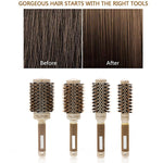 مشط شعر سيراميك ألومنيوم مع فرشاة دائرية وشعيرات نايلون فرشاة تصفيف حلاقة احترافية