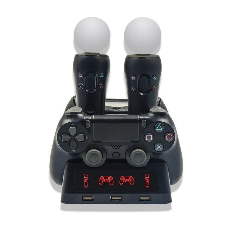 قاعدة شحن متعددة الوظائف لجهاز iPlay Gamepad لـ PS4 / PS4 Move / PS VR، لـ PS4 VR/PS VR/PS Move