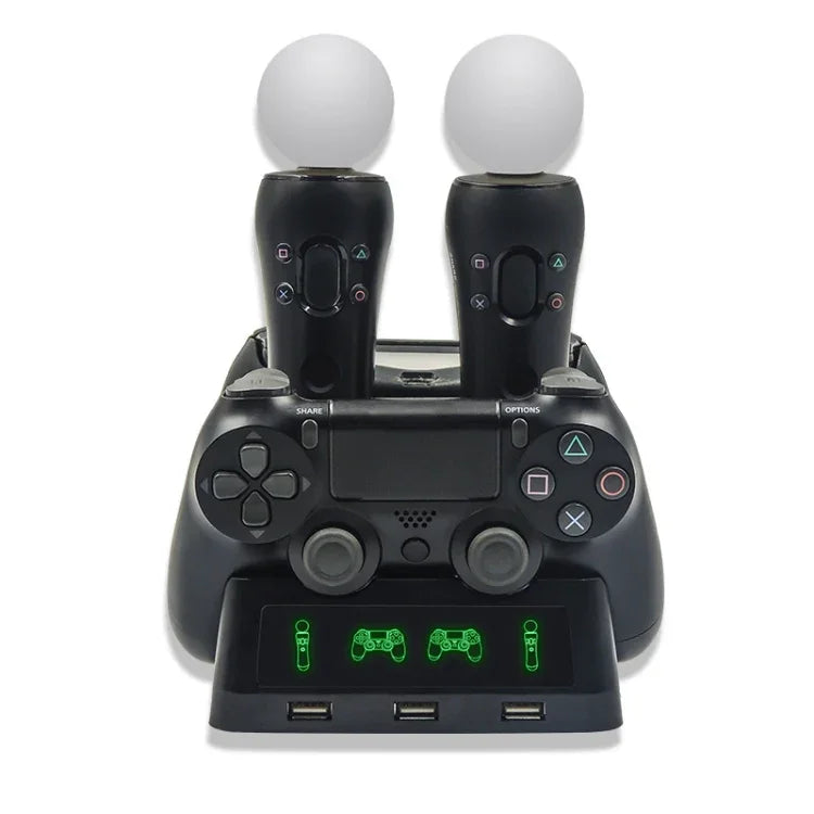 قاعدة شحن متعددة الوظائف لجهاز iPlay Gamepad لـ PS4 / PS4 Move / PS VR، لـ PS4 VR/PS VR/PS Move