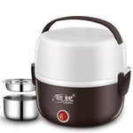 LINGRUI Multi-Function Electric Lunch Box Electric Heating Insulation Cooking Mini Rice Cooker, CN Plug, Double Layer, Three Layer