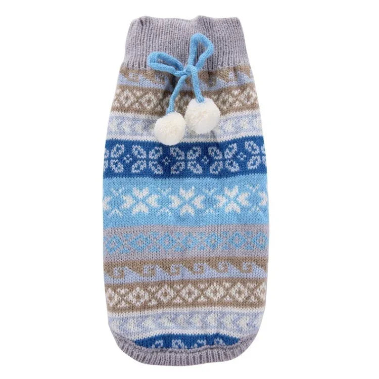 Autumn Winter Pet Clothes Christmas Snowflake Knitted Pattern Sweater, XXS, XS, S, M, L, XL, XXL
