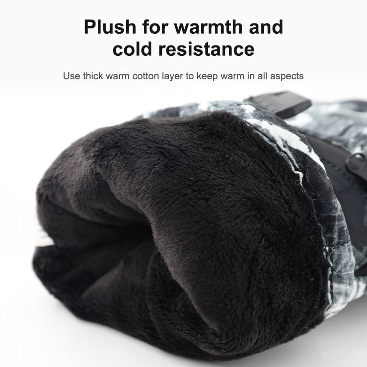 قفازات تزلج شتوية حرارية خارجية مقاومة للماء من المخمل، سميكة، تعمل باللمس، قفازات دراجات نارية، M, L, XL