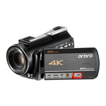 كاميرا فيديو رقمية ORDRO AC5 بدقة 4K HD مع رؤية ليلية، واي فاي، تكبير بصري 12X، كاميرا DV، قياسي، قياسي + ميكروفون، قياسي + ميكروفون + حامل يدوي، قياسي + ميكروفون + ضوء تعبئة