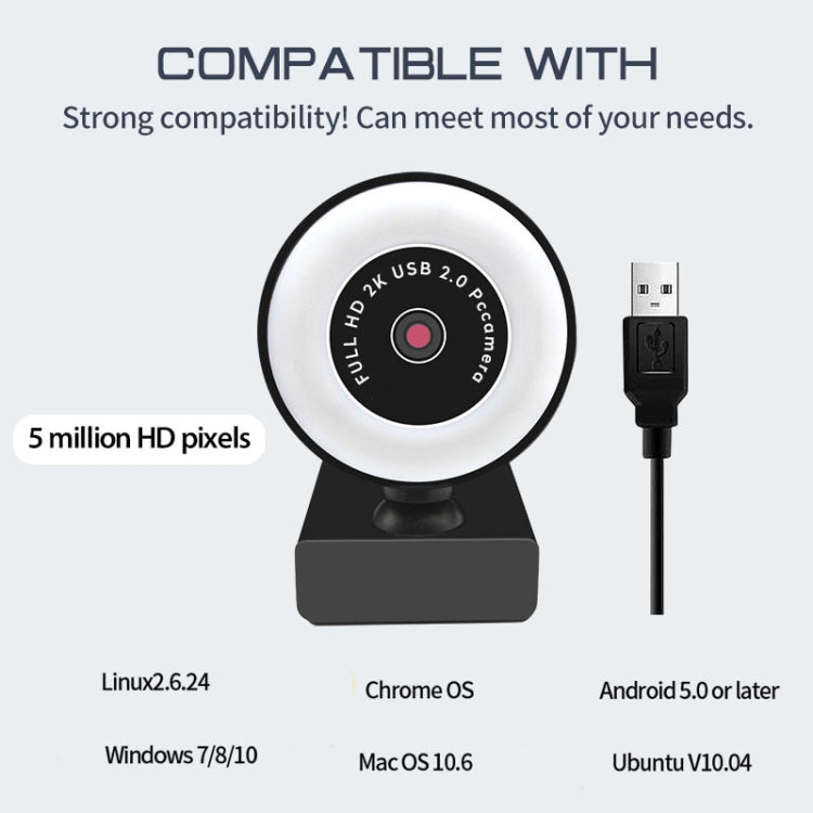 كاميرا إضاءة ملء HD بدون برنامج تشغيل X98 USB مع ميكروفون، 720P، 1080P، 2K مع تركيز تلقائي