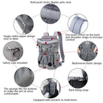 Doglemi Pet Outing Backpack Dog Shoulder Chest Bag Breathable Mesh Dog Cat Bag, M, L