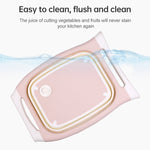 Multifunctional Cutting Board Kitchen Foldable Vegetable Washing Basin, Pink