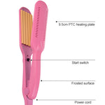 مكواة تجعيد سيراميكية متموجة احترافية 220 فولت، أزرق، وردي، أحمر، أحمر وردي، أبيض