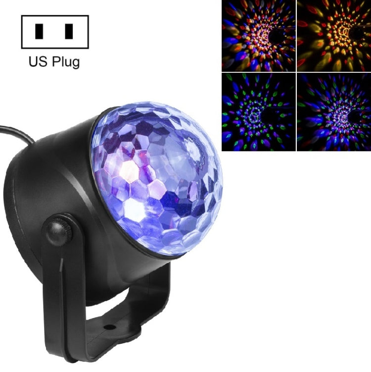 ضوء كرة سحرية LED بلوري ملون دوار 6W مع تحكم عن بعد MGY-019، قابس أمريكي، أوروبي، بريطاني، أسترالي