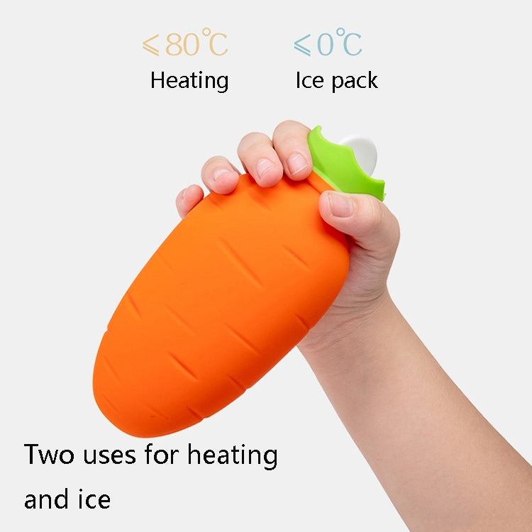 Carrot-Shaped Silicone Water Injection Warm Water Bag Winter Leak-Proof And Explosion-Proof Hand Warmer, Orange, White Pink, White Green, Light Green